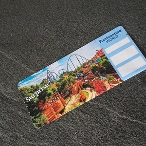 PortAventura World Ticket, personalisiertes Ticket, Einladung, personalisiertes Geschenk, originelle Reiseankündigung, Kind