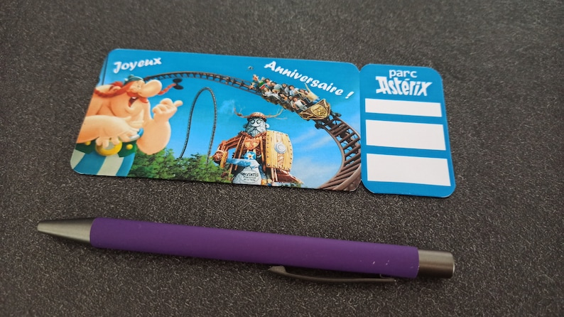 Billet Parc Astérix, Ticket personnalisé, Invitation, Cadeau personnalisé, Annonce voyage originale, Toutatis, à imprimer image 4