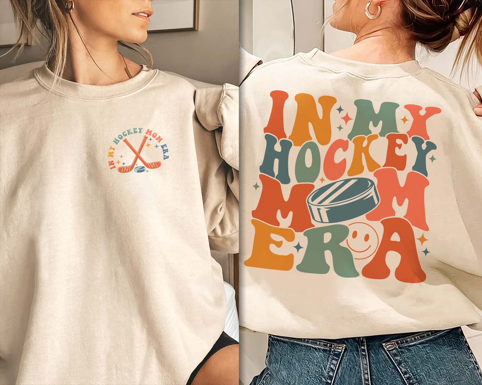 In My Hockey Mom Era Hockey Mom Sweatshirt Retro Hockey