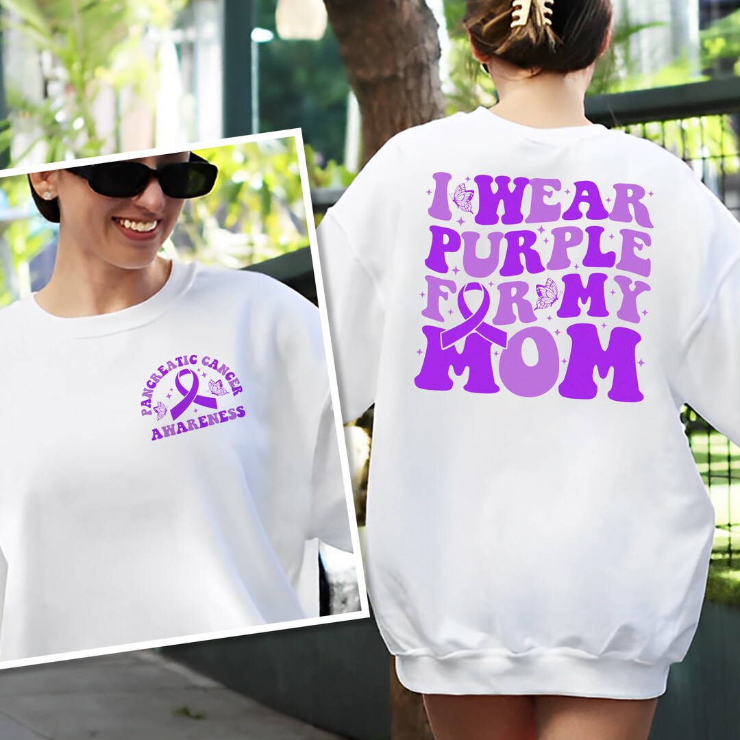 I Wear Purple for My Mom Pancreatic Cancer Awareness Shirt