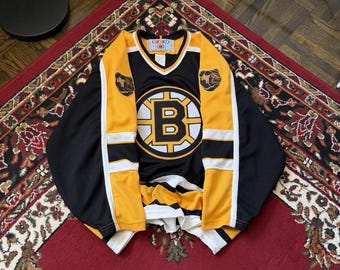 VTG 90s Ccm Boston Bruins Black Bears Classic NHL Hockey Jersey Mens XL*