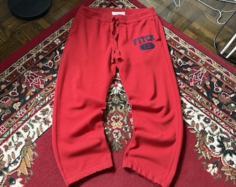 Pantalones deportivos holgados rojos estilo vintage de Abercrombie & Fitch, talla L, años 2000