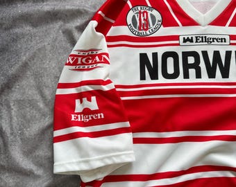 ウィガン ウォリアーズ ラグビーリーグ ホームシャツ 1990/1992 WIGAN WARRIORS 1990 1992 HOME RUGBY LEAGUE SHIRT VINTAGE