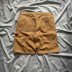 Dickies Relaxed Fit Carpenter Shorts Herren 36 Beige Hi-Rise Zip Fly Button Casual
