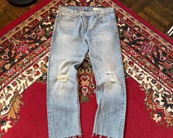 Rag & Bone Zerrissene Baumwolle Jeans Größe 27 Blau Seltenes Design