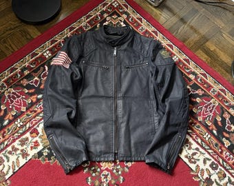 Polo Ralph Lauren Denim & Supply Waxed Cotton Black Military Biker Jacket 67