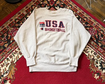 VTG 90s Champion USA Basketball Reverse Weave Crewneck Sweatshirt XL Dream Team