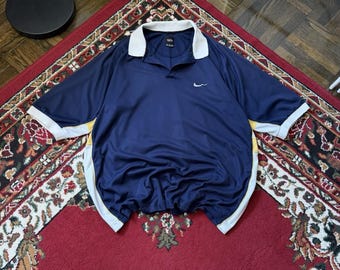 90s Nike Tiger Woods Vintage Blue Polo Golf Shirt Size XL