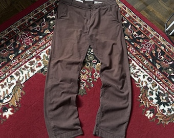 Pantalones chinos de pierna recta de algodón marrón de Universal Works para hombre, talla 32