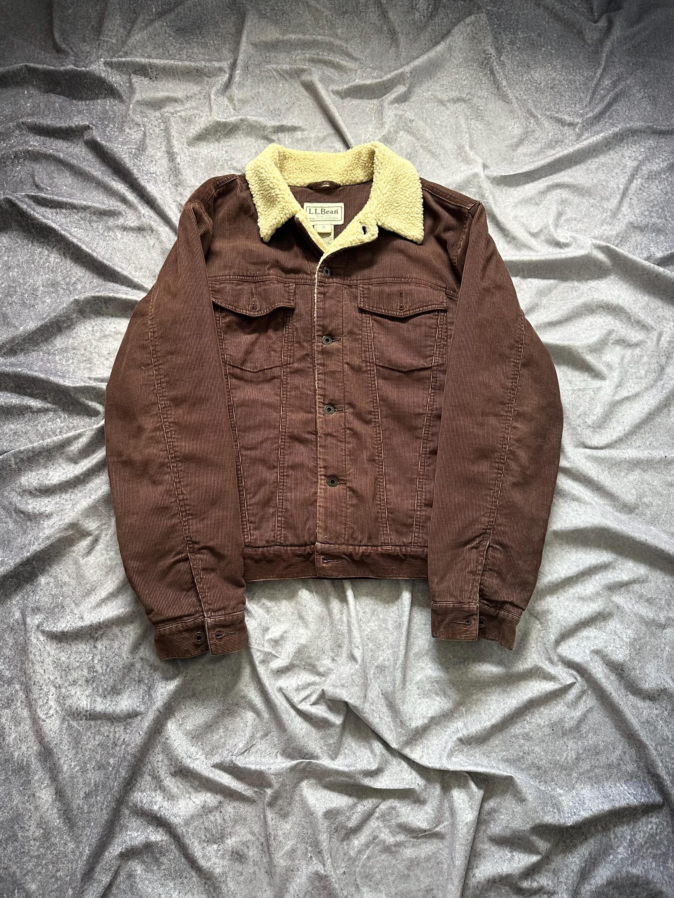 LL Bean Corduroy Jacket Sherpa Lined Men