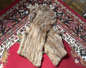 RUDSAK Genuine Rabbit Fur Trim Knit Vest Shawl Cape Cardigan Coat – Size XS