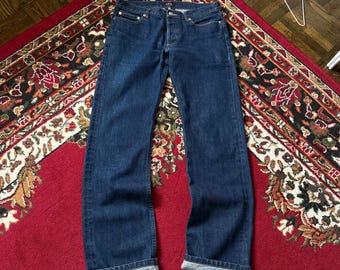 Vintage APC Rue De Paris Hipster Herren Größe 30 Rote Selvedge Distressed Slim Jeans A.P.C