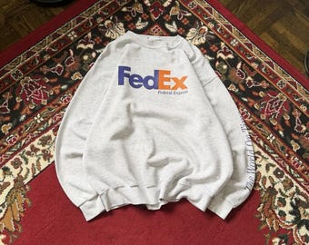 Vintage FedEx Federal Express Sweatshirt Mens L Lee Heavyweight 90s Crewneck