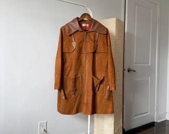 Kurtka skórzana Talon Zip Town and Travel z lat 60. i 70. ze skóry zamszowej dla kobiet