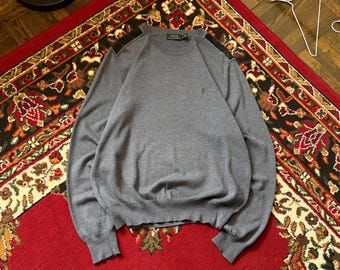 Polo Ralph Lauren Light Plaid Shoulders Sweater Size XL Mens