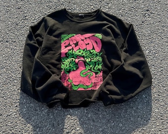 Vintage Rare Pink Floyd 70s  Electric Factory 1970s Cropped Sweatshirt Size M