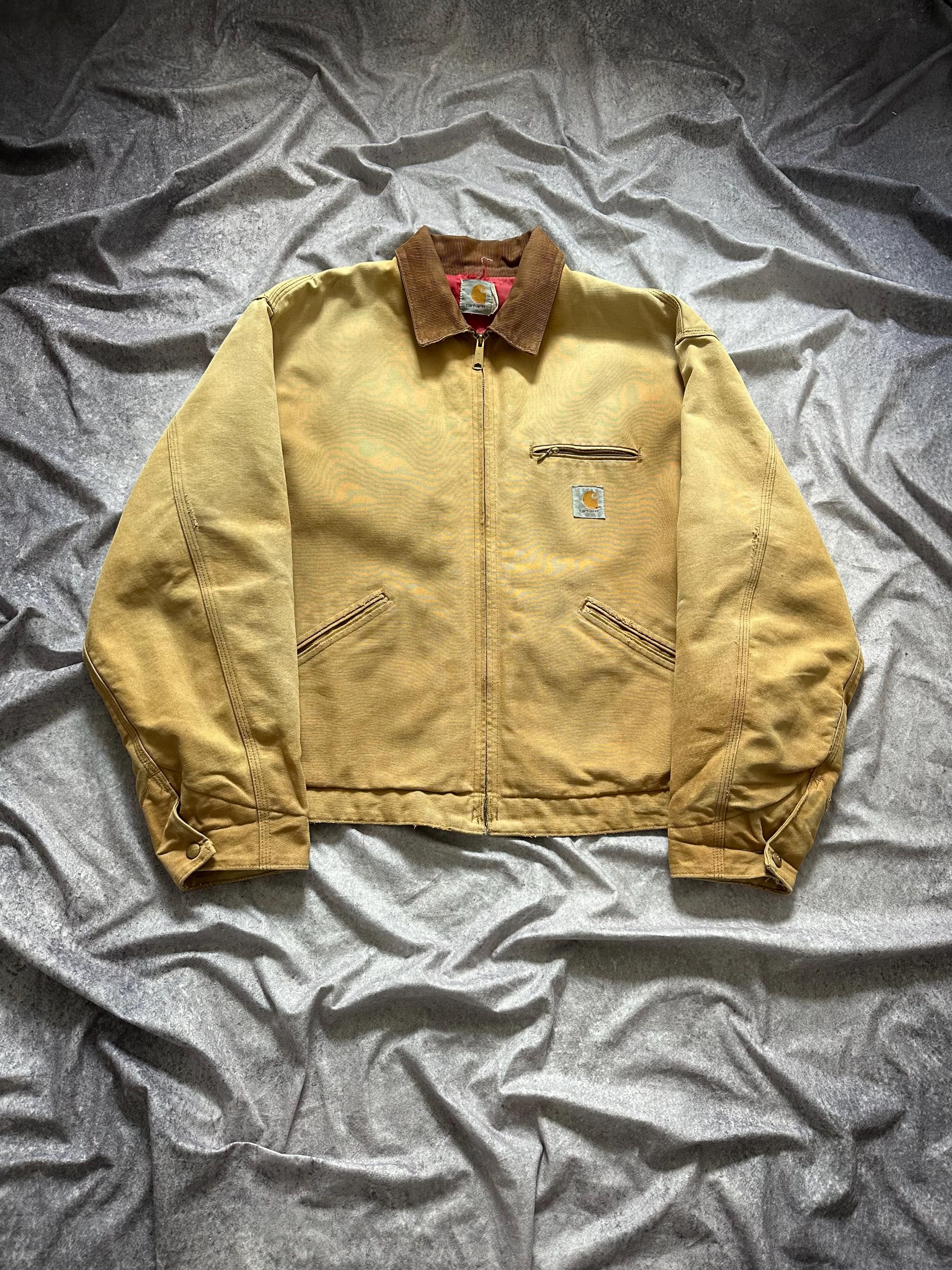 ジャケット・アウター 00s Carhartt Worn Faded Detroit Jacket sold) 90's Faded Mocha Carhartt Detroit Jacket JB0873 Size