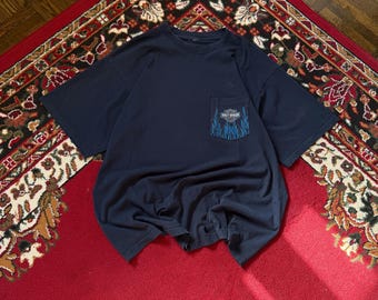 Harley Davidson Lightning Pocket Logo Single Stich T-Shirt