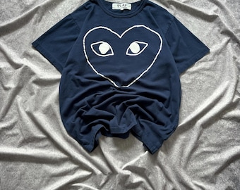 Comme Des Garcons PLAY Stacked Heart Polo Shirt - Grey CDG - Etsy