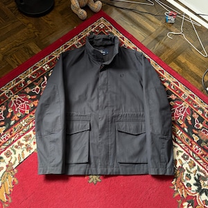 Chaqueta militar Fred Perry Utility Field Jacket negra estilo militar para hombre, talla L