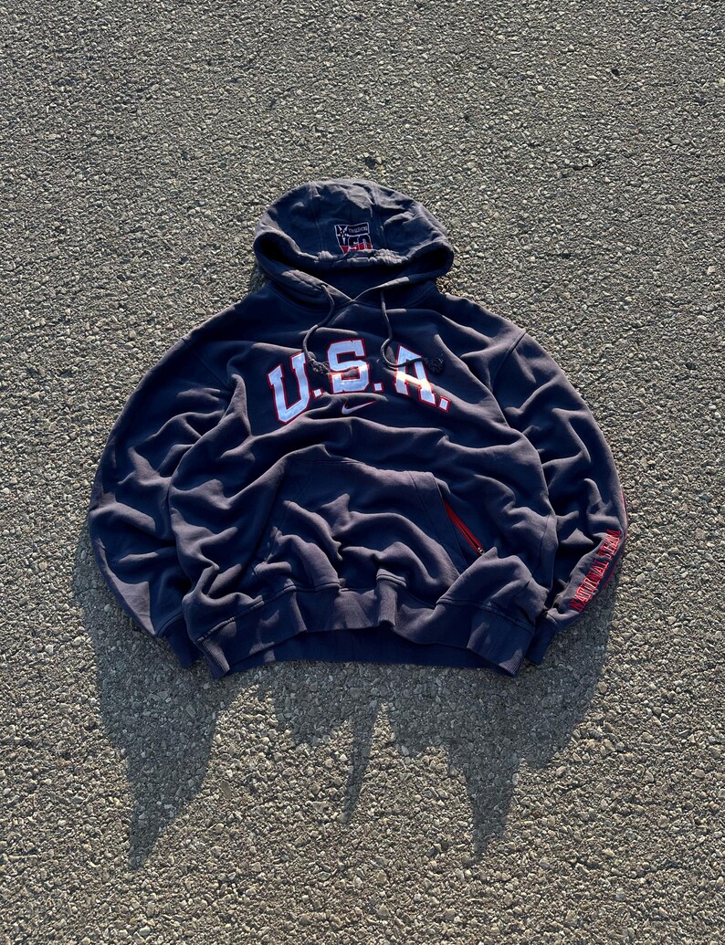 Sweat Homme Vintage LEE USA Basketball National Team Vert Années 90 - Taille XL
