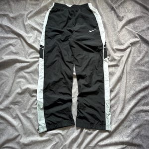 Y2k Vintage Nike Nylon Track Pants Black