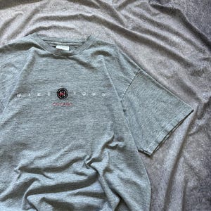 Y2K Nike Town Chicago Grå Distressed T-shirt USA Center Swoosh Herr L bild 4