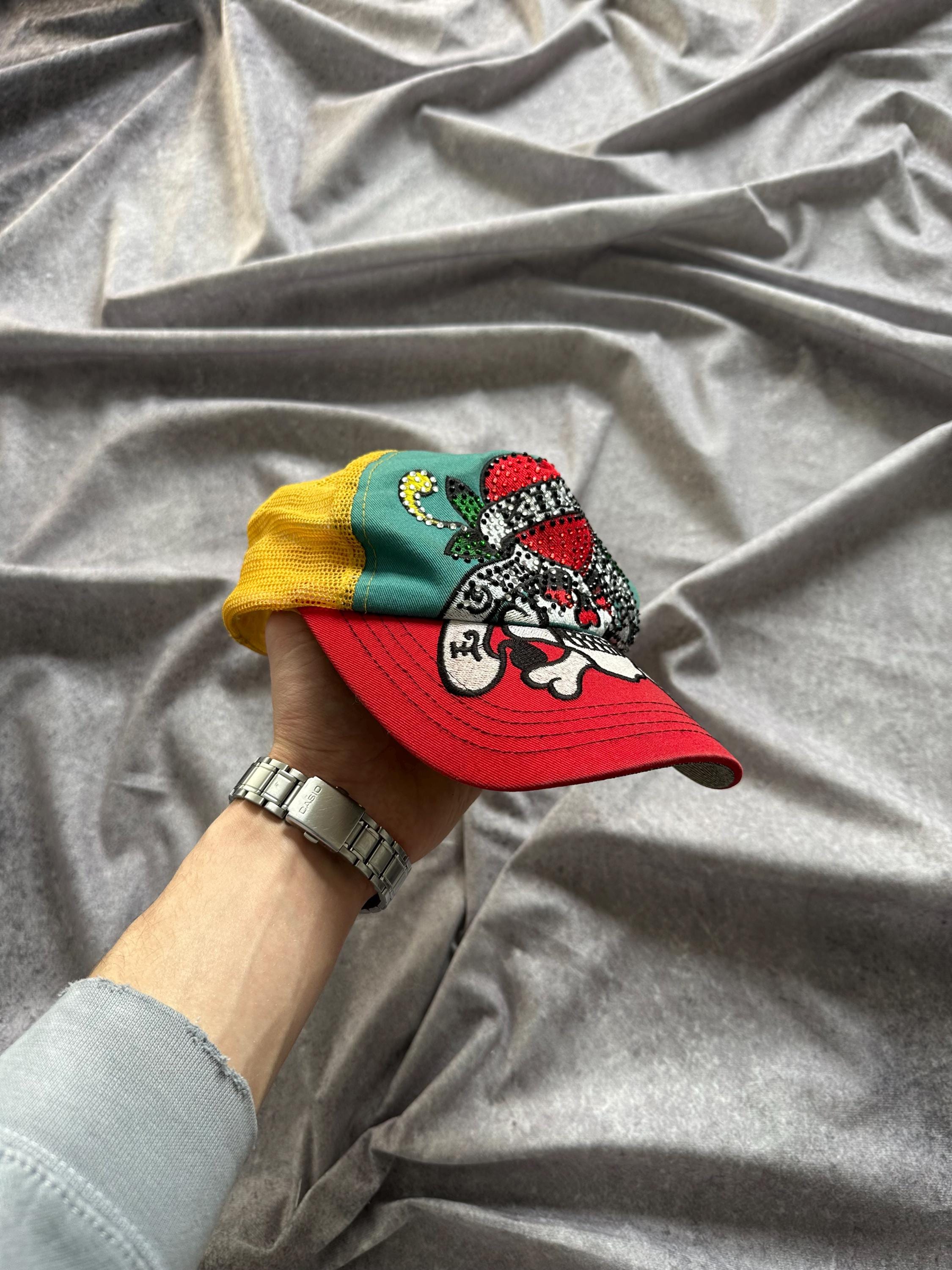 Ed Hardy Trucker Hat Rhinestone Original Vintage Y2K VTG ED HARDY RHINESTONE TRUCKER – sades main image 3