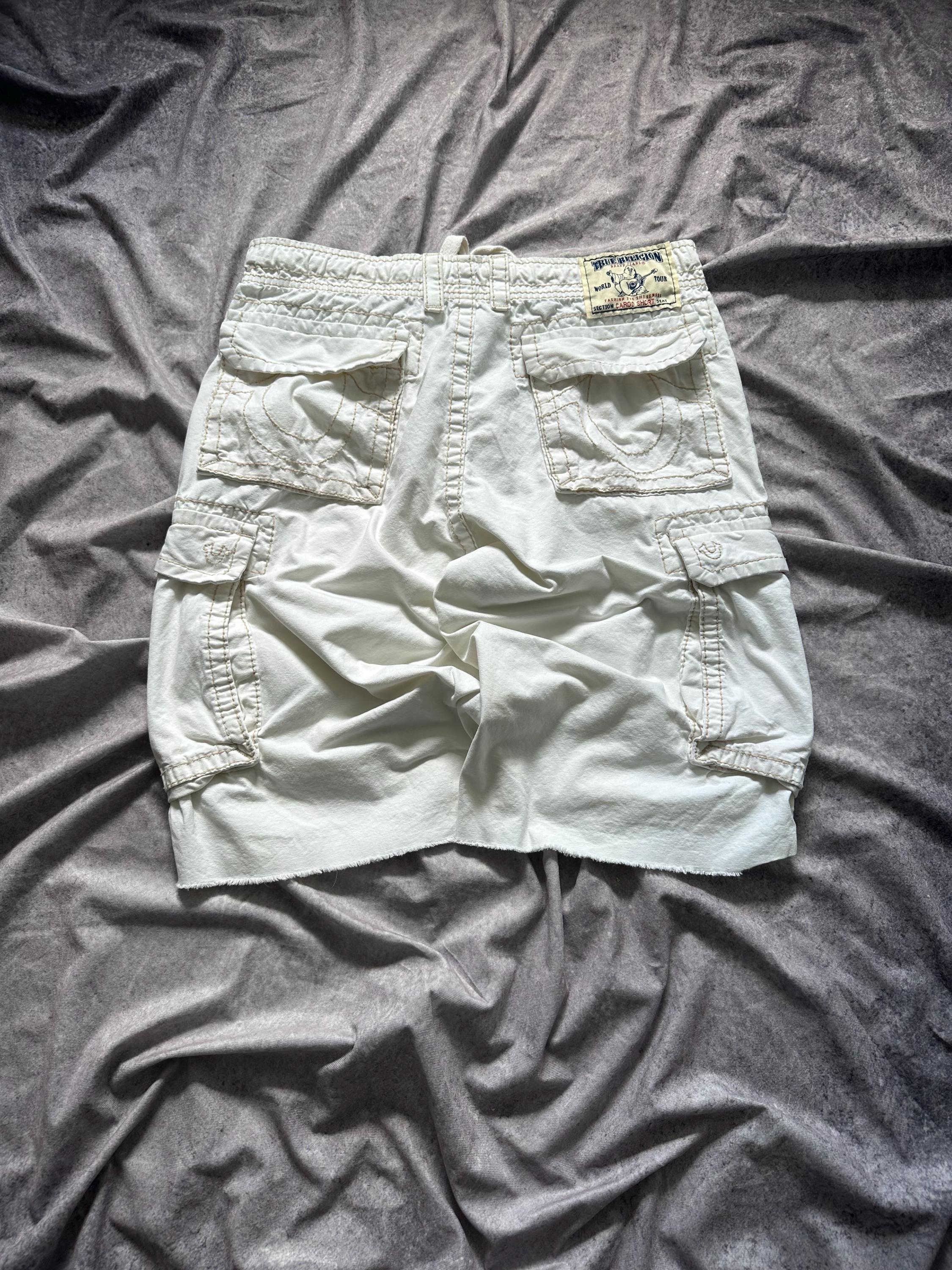 True Religion Y2K Big Stitch Cargo Shorts Mens Sz 33 White - Etsy