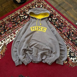 00s Y2K Nike Big Logo Swoosh Hoodie Distressed Size XL image 1