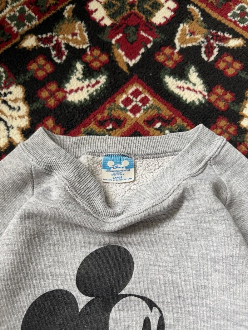 Vintage Mickey Mouse Disney Crewneck Sweatshirt 80s Made In USA L image 8