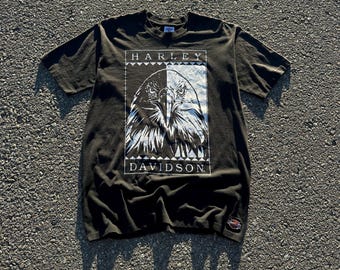 Harley Davidson Faded Eagle 1991 Vintage T-shirt