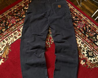 Vintage Carhartt B11-MDT Relaxed Washed Duck Work Blue 32x33
