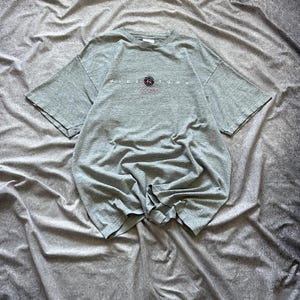 Y2K Nike Town Chicago Grå Distressed T-shirt USA Center Swoosh Herr L bild 1