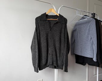 Corneliani Trend Wool Gray Cardigan Size L Mens