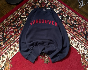 Ebbets Field Flannels Vancouver Embroidered Sewn Logo Sweater Knit Size S