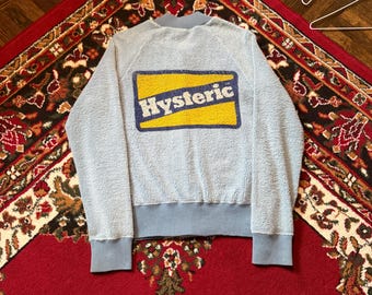 Bluza dresowa Terry Varsity z lat 00. z zamkiem błyskawicznym i krótkim rękawem