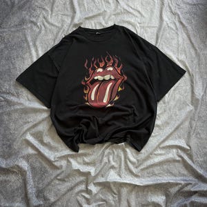 Rare VTG Rolling Stones Flaming Tongue Bigger Bang 2007 Tour T Shirt 2000s