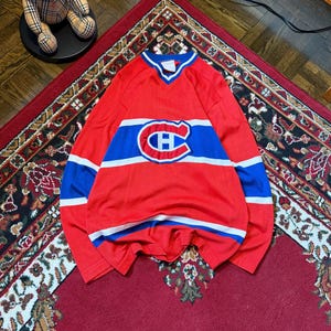 Maillot Hockey Vintage CCM Canadiens De Montréal – Blanc – Années 80 – Taille M