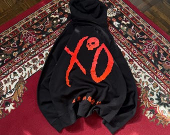 Nav Weezy x XO Notfall Tsunami Hoodie Herren Large Schwarz Merch Rap Hip Hop