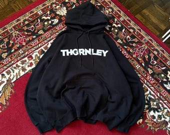 90er Jahre Thornley Doppelseitig Logo Hoodie Vintage Konzert Tour