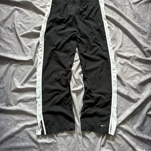 Y2k Vintage Nike Nylon Track Pants Black Size M Mens