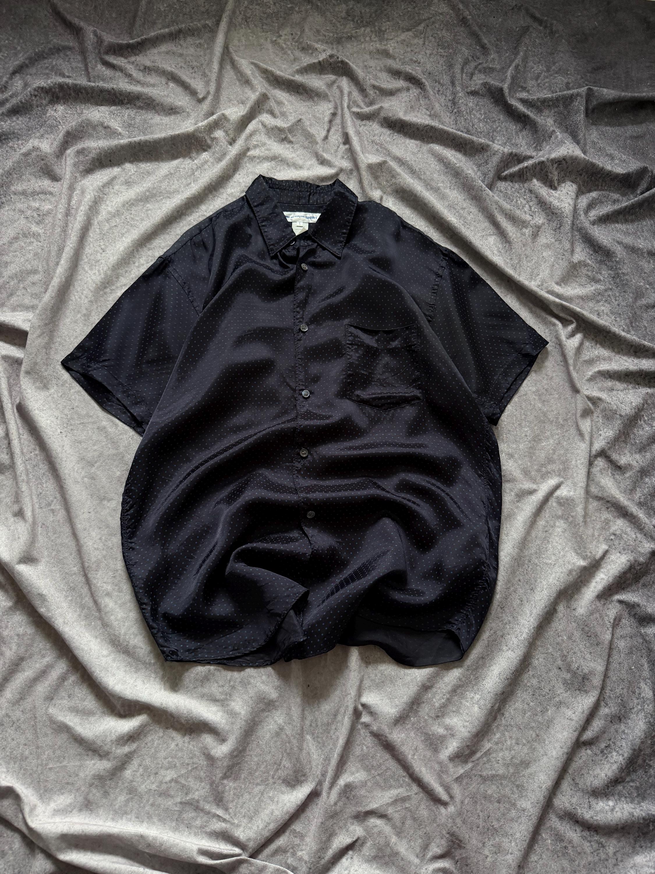 Comme Des Garcons Homme Viscose Polka Dot Short Sleeve Button Down Shirt Tee image 2