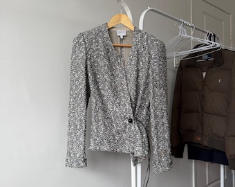 Armani Collezioni Women's Tweed Wrap Blazer Jacket Size 6 IT 42 Made in Italy