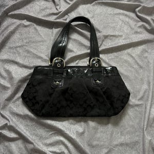 Coach Soho Signature Pleated Tote Shoulder Bag Black - Etsy Canada