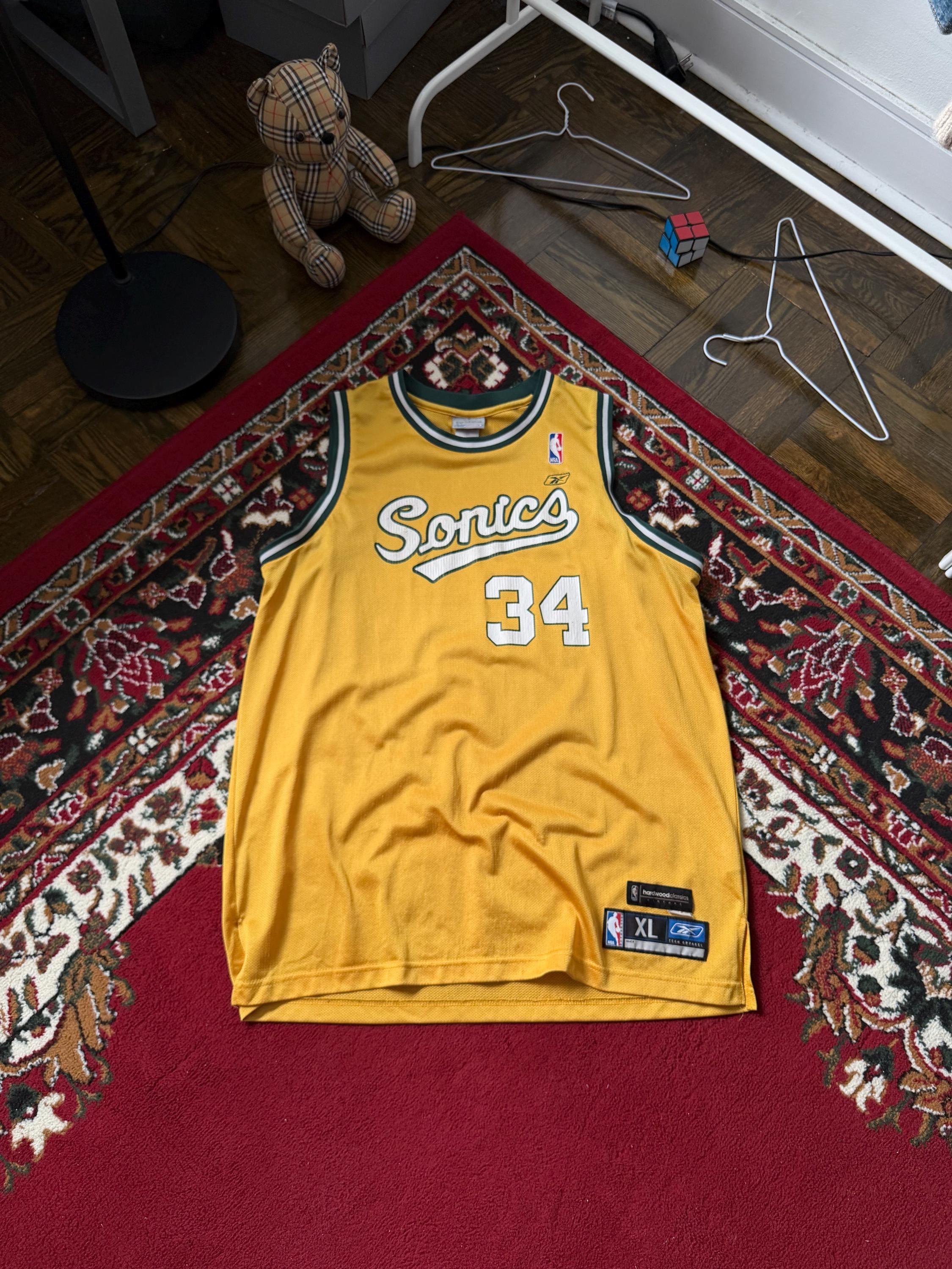 Vintage Reebok Seattle Supersonics Ray Allen #34 HC Jersey NBA