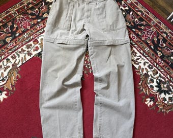 90s Eddie Bauer Vintage Convertible Zip Off Pants Men's 34/32 Hunting Hiking