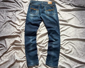 NUDIE Jeans Co. Jeans Men's 32x32 Denim Tight Long John Org Calm Blue