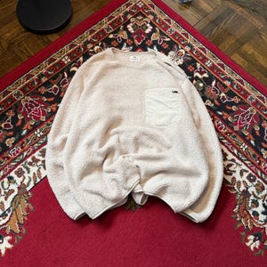 Uniqlo x Engineered Garments Fleece Pullover Mens XL White Sherpa Teddy