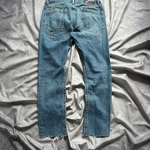 Helmut Lang Men&#39;s 6-Pocket Blue Jeans Straight Fit Mid Rise Mr. 87 Cut Sz 30x30